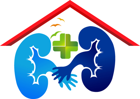 Illustration art of a kidney care icon with isolated backgroundのイラスト素材