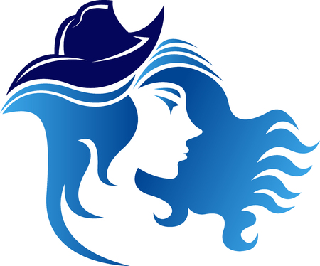 Illustration art of a stylish face icon with isolated backgroundのイラスト素材