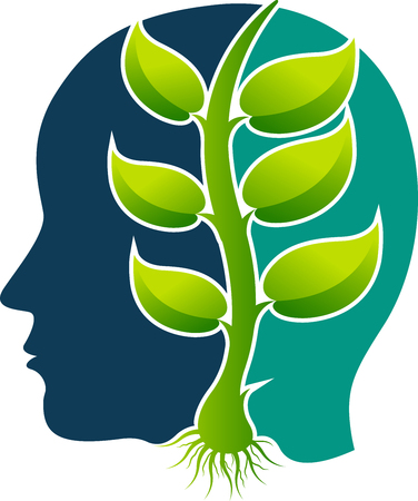 Illustration art of my idea is to raise the leaf plant onlyのイラスト素材