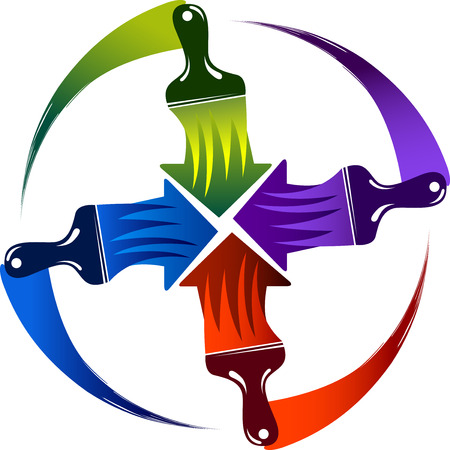 Illustration art of a paint brush icon with isolated backgroundのイラスト素材