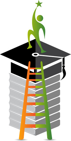 Illustration art of a education support icon with isolated backgroundのイラスト素材
