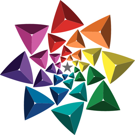 Illustration art of a triangle star icon with isolated backgroundのイラスト素材