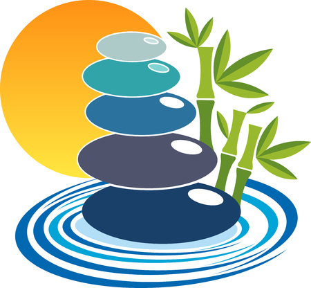 Illustration art of a spa stone icon with isolated backgroundのイラスト素材