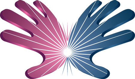 Illustration of two power hands.のイラスト素材