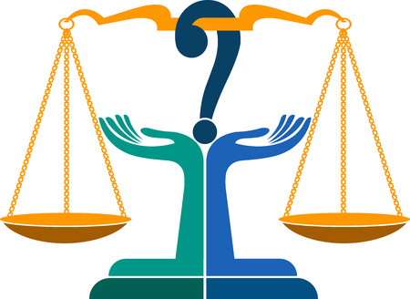 Illustration art of a judgement question icon with isolated backgroundのイラスト素材