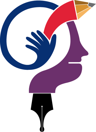 Illustration art of a mind education icon with isolated backgroundのイラスト素材