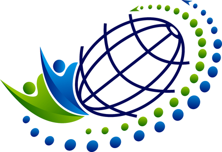 Illustration art of a communication world icon with isolated backgroundのイラスト素材