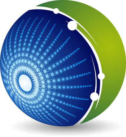 Illustration art of a sparkle globe icon with isolated backgroundのイラスト素材