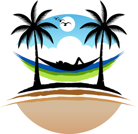 Illustration art of a natural relax icon with isolated backgroundのイラスト素材