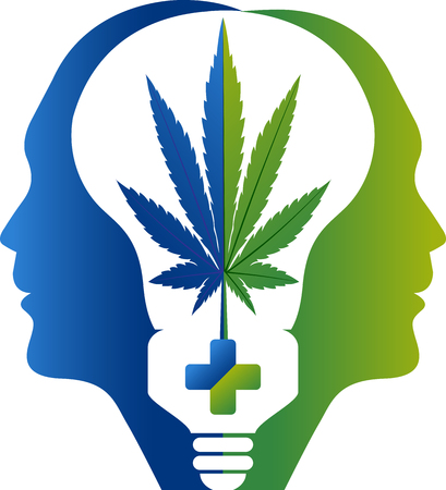 Illustration art of a Think herbal medicine icon with isolated backgroundのイラスト素材