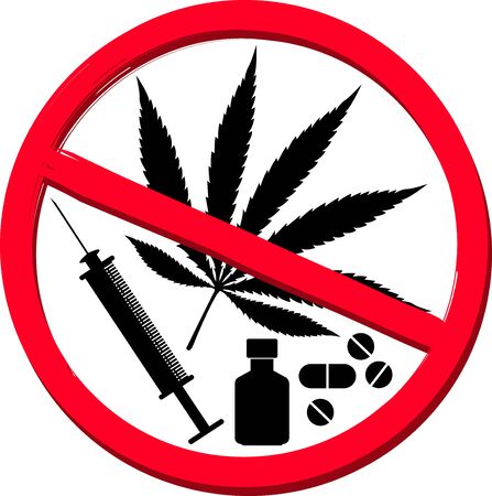 Illustration art of a No drug icon with isolated backgroundのイラスト素材
