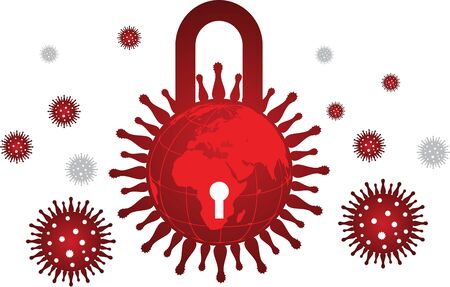 Illustration art of a covid19 virus icon with isolated backgroundのイラスト素材