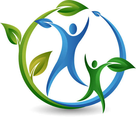 Illustration art of a family leaf with isolated backgroundのイラスト素材