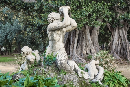 Tritone di Villa Trabiaの写真素材