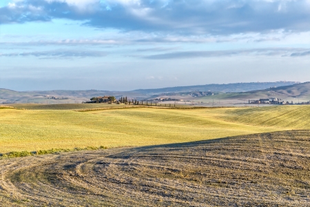 The  Val d Orcia   Siena, Tuscany , with its beautiful hills  The Tuscan valley is one of the most beautiful areas of Italyの写真素材