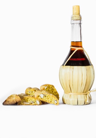 The sweet wine with cookies of Prato (Florence) is a dessert typical of the Tuscan countrysideの写真素材