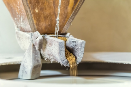 An ancient stone mill of 1400 in the Tuscan countryside  It  still active and produces every day, many types of stone-ground flour, leaving intact the ancient tradition の写真素材