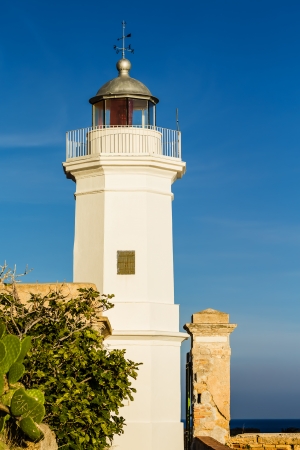 The lighthouse of Capo Zafferano in Sicily (Italy)の写真素材