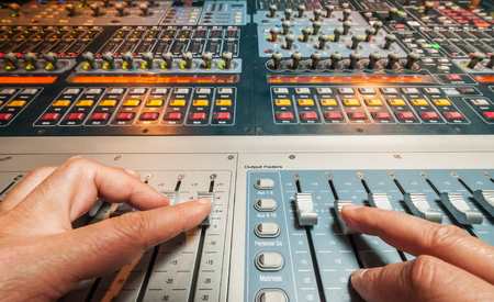 Mixing at recording professional studio.の写真素材
