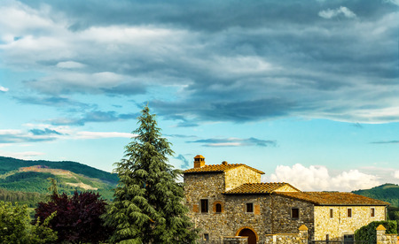 A typical farmhouse in Tuscany (Italy)の写真素材
