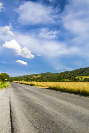 One of the roads running through the valley of Mugello in Tuscany (Italy).の写真素材