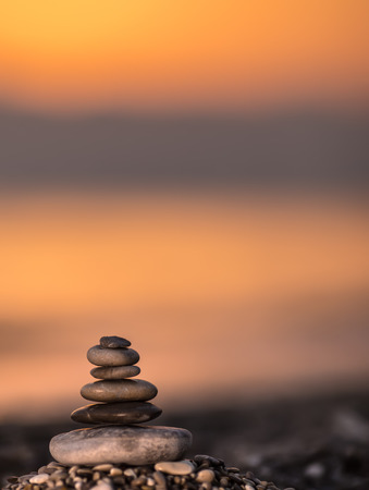 A stack of stones can create a charming feelingの写真素材