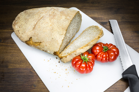 A classic and healthy combination: a part of the Mediterranean diet. The tomato is native to the area of ???? Ã ¢ â,¬の写真素材