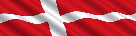 Danish Flag in the Windのイラスト素材