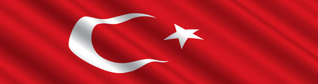 Turkish Flag in the Windのイラスト素材