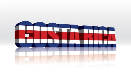3D Costa Rica Word Text Flag のイラスト素材