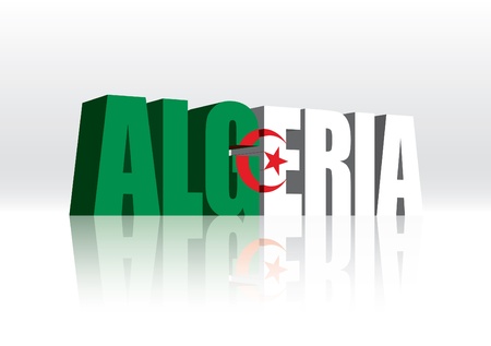 3D Algeria Word Text Flag のイラスト素材