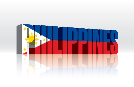 3D Vector Philippines Word Text Flag のイラスト素材