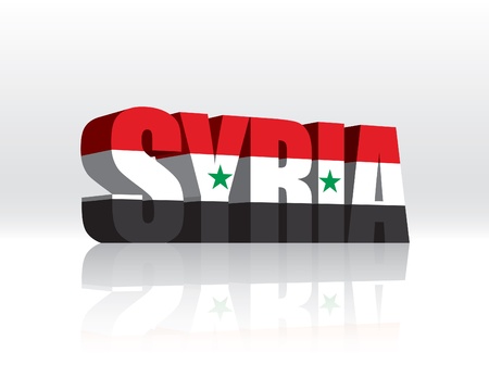 3D Vector Syria Word Text Flag のイラスト素材