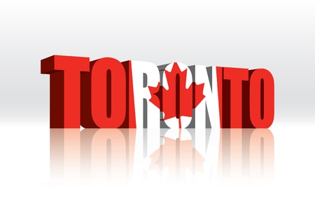 3D Toronto (Canada) Vector Word Text Flag のイラスト素材