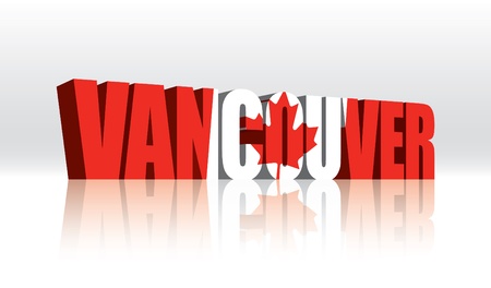 3D Vancouver (Canada) Vector Word Text Flag のイラスト素材