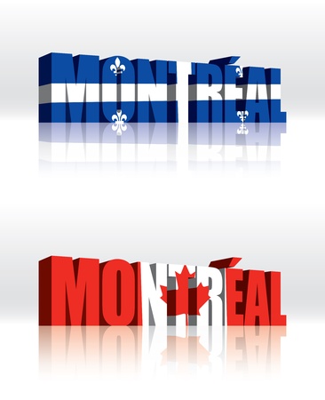 3D Montreal, Quebec (Canada)  Word Text Flag のイラスト素材