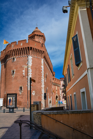 Le castillet, heritage landmark of the city of Perpignan, Franceのeditorial素材