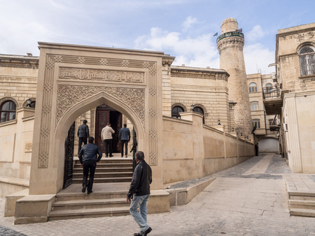 Cuma mosque in Icheri Sheher  Old Town  of Baku, Azerbaijan, on November 22, 2013  Icheri Sheher is a UNESCO World Heritage Site since 2000 のeditorial素材