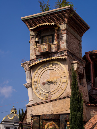The leaning tower situated in the old town is one of the strangest and most famous buildings in Tbilisi の写真素材