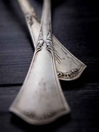 Old rustic silverware の写真素材