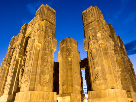The Chronicle of Georgia  Stonehenge  in Tbilisi, Georgia, at sunset の写真素材