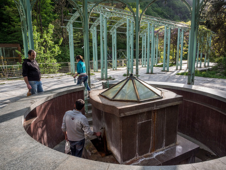  The hot spring in the Mineral water park in Borjomi, Georgiaのeditorial素材