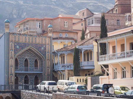 Architecture of the Old Town in Tbilisi, Georgia, close to the sulphur baths  The Old Town of...