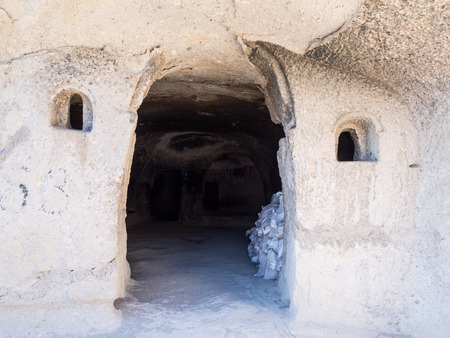 Caves in Vardzia cave city-monastery in Georgia  Vardzia was excavated in the Erusheti Mountain in the 12th century and is one of the main attractions of the country のeditorial素材