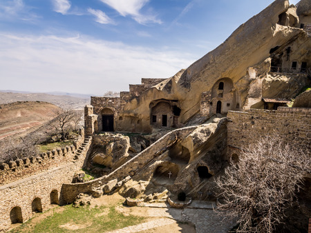 David Gareja, a rock-hewn Georgian Orthodox monastery complex located in the Kakheti region, Georgia の写真素材