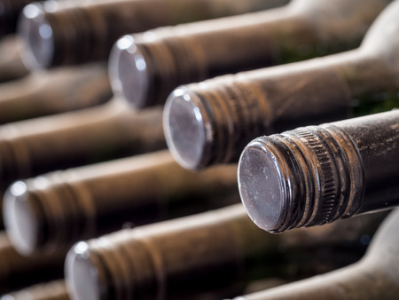 Wine aging in bottels in Kakheti region, Georgia 
