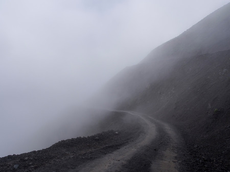 Foggy Road to Omalo in Tusheti region, Georgiaの写真素材