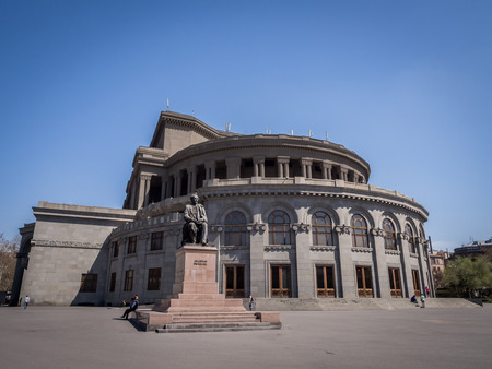 Armenian National Academic Theatre of Opera and Ballet in Yerevan  The Opera is one of the main landmarks of the city のeditorial素材