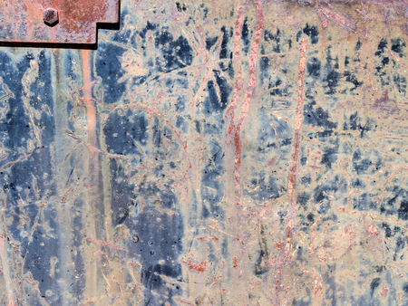 Rusty old wreck car body, close up.