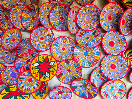 Traditional Ethiopian handmade Habesha baskets sold in Axum, Ethiopia.の写真素材